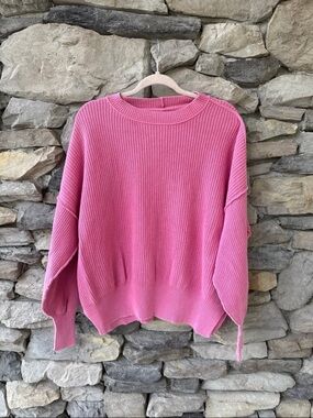 Aerie Knit Sweater Pink Oversized XS